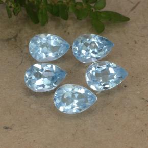 Небесно Голубой Топаз Камень - 0.6ct Фасетная Груша (ID: 478331)