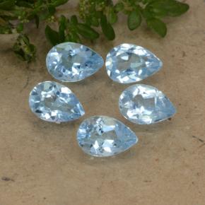 Light Maya Blue Топаз Камень - 0.5ct Фасетная Груша (ID: 478332)