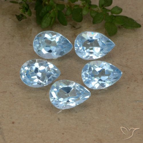 2.89ctw Natural Sky Blue Topaz, Pear Shape, VVS-VS