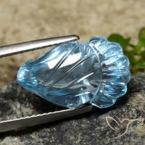 11.80 ct Blue Topaz Stone, Natural Topaz in Carved Fruit Shape for Sale