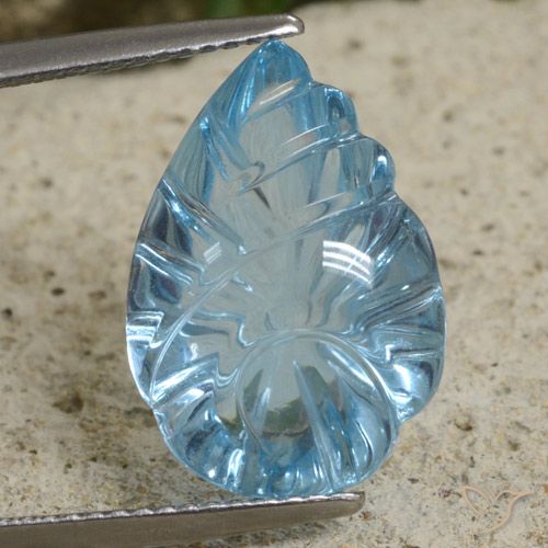 11.15ct Natural Swiss Blue Topaz, Flower Cut, Transparent