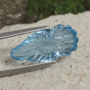 12.30 ct Blue Topaz Stone, Natural Topaz in Carved Fruit Shape for Sale