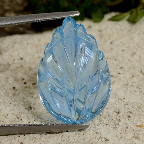 8.57ct Natural Swiss Blue Topaz, Flower Cut, Transparent