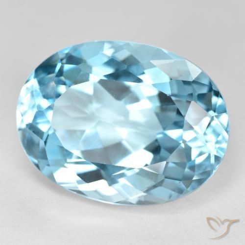 22.89 ct Blue Topaz Stone, Natural Topaz in Oval Facet Shape for Sale