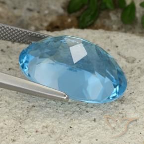 Topaz Gemstone in 20 x 15 mm (calibrated) Size for Sale, Topaz Stone in Swiss Blue Color