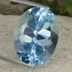 23.05 ct Blue Topaz Stone, Natural Topaz in Oval Facet Shape for Sale