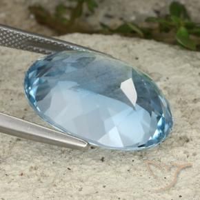 Topaz Gemstone in 20 x 15 mm (calibrated) Size for Sale, Topaz Stone in Sky Blue Color