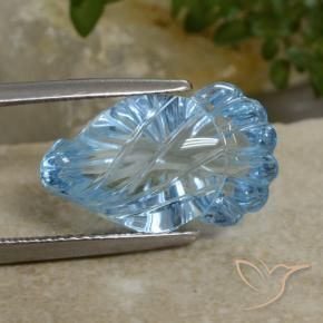 11.13 ct Blue Topaz Stone, Natural Topaz in Carved Fruit Shape for Sale