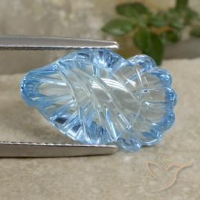 9.08 ct Blue Topaz Stone, Natural Topaz in Carved Fruit Shape for Sale