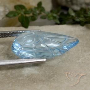 Topaz Gemstone in 18.7 x 10.4 mm Size for Sale, Topaz Stone in Swiss Blue Color