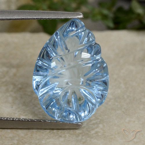 9.03ct Natural Swiss Blue Topaz, Flower Cut, Transparent
