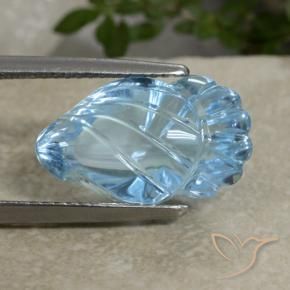 10.34 ct Blue Topaz Stone, Natural Topaz in Carved Fruit Shape for Sale
