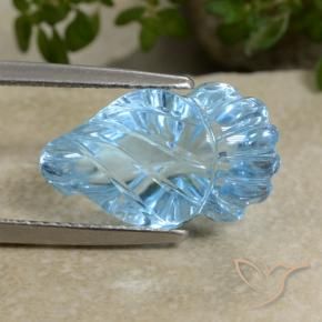 9.90 ct Blue Topaz Stone, Natural Topaz in Carved Fruit Shape for Sale