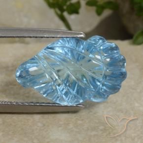 10.77 ct Blue Topaz Stone, Natural Topaz in Carved Fruit Shape for Sale