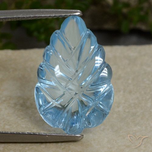 10.53ct Natural Sky Blue Topaz, Flower Cut, Transparent