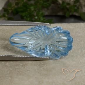 11.59 ct Blue Topaz Stone, Natural Topaz in Carved Fruit Shape for Sale