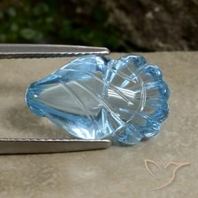 9.14 ct Blue Topaz Stone, Natural Topaz in Carved Fruit Shape for Sale