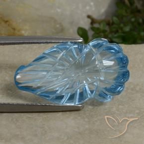 17.50 ct Blue Topaz Stone, Natural Topaz in Carved Fruit Shape for Sale