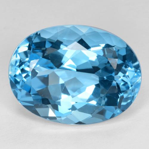 Medium Blue Topaz Gem - 23ct Oval Facet (ID: 480113)