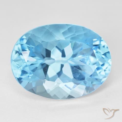 23.32ct Natural Swiss Blue Topaz, Oval, VVS