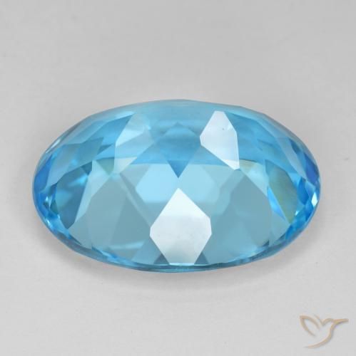 Topaz Gemstone in 20 x 15 mm (calibrated) Size for Sale, Topaz Stone in Swiss Blue Color