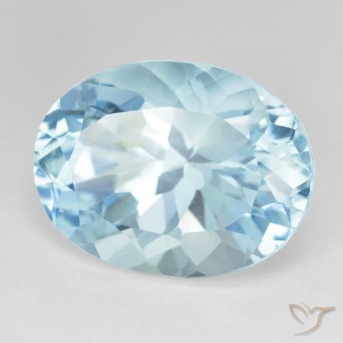 24.57 ct Blue Topaz Stone, Natural Topaz in Oval Facet Shape for Sale