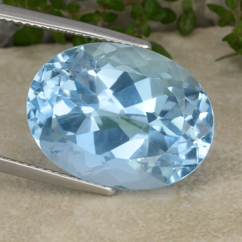 Topaze Bleu oval facet 20,1 x 15,2mm du Brésil, poids de 25,12 ct, pierre gemme naturelle Irradié de pureté vvs-vs, 1 pièce de topaze, couleur : Bleu Maya , dureté de Mohs de 8 convient aux bijoux de tous les jours, pierre de sagesse, Pierre du zodiaque Sagittaire, Photo A