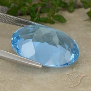 Topaz Gemstone in 20 x 15 mm (calibrated) Size for Sale, Topaz Stone in Swiss Blue Color