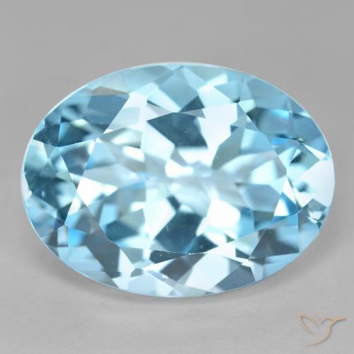21.24ct Natural Sky Blue Topaz, Oval, VVS