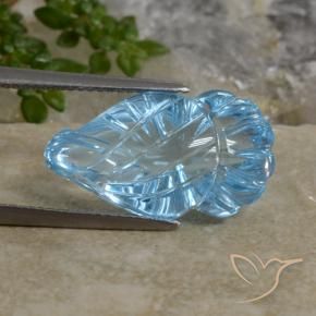 13.48 ct Blue Topaz Stone, Natural Topaz in Carved Fruit Shape for Sale