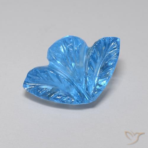 5.50ct Natural Swiss Blue Topaz, Flower Cut, Transparent