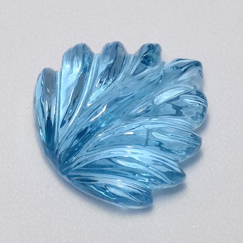 Azur intenso Topacio Gema - 10ct Hoja tallada (ID: 485711)