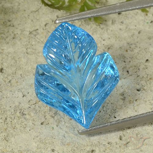7.69ct Natural Swiss Blue Topaz, Flower Cut, Transparent