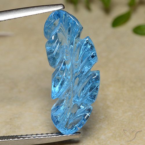 9.82ct Natural Swiss Blue Topaz, Flower Cut, Transparent