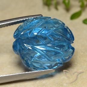 Topaz Gemstone in 17.7 x 16.2 mm Size for Sale, Topaz Stone in Swiss Blue Color