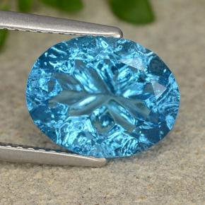 4.5ct Oval Fantasy Concave Cut Swiss Blue Topaz Gem for sale 4.5ct Oval Fantasy Concave Cut Swiss Blue Topaz Gem (ID: 485754)