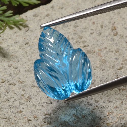7.70ct Natural Swiss Blue Topaz, Flower Cut, Transparent