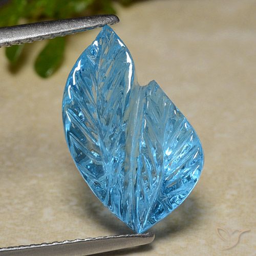 6.82ct Natural Swiss Blue Topaz, Flower Cut, Transparent