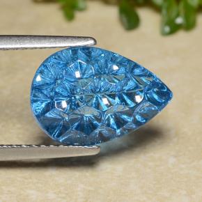 5.4ct Pear Concave Fantasy Cut Swiss Blue Topaz for sale thumb image of 5.4ct Pear Concave Fantasy Cut Swiss Blue Topaz (ID: 485852)