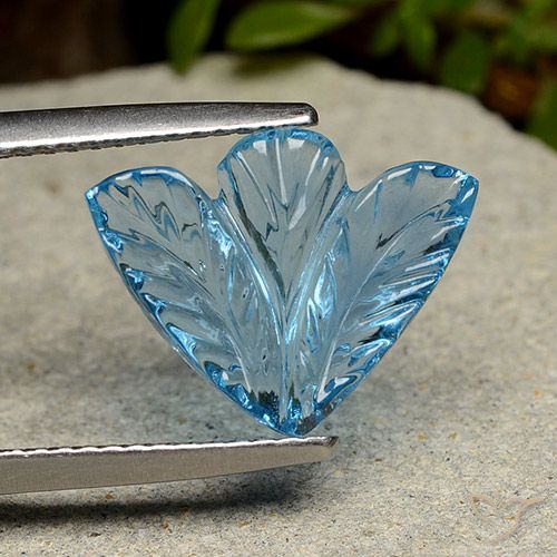 4.24ct Natural Swiss Blue Topaz, Flower Cut, Transparent