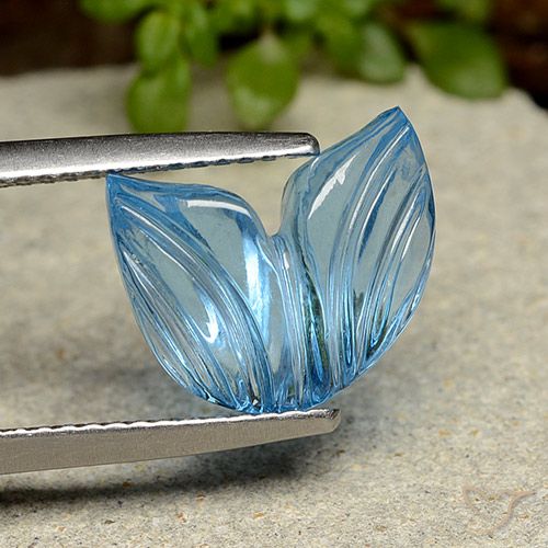 5.91ct Natural Swiss Blue Topaz, Flower Cut, Transparent