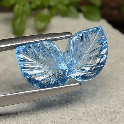 5.60ct Natural Swiss Blue Topaz, Flower Cut, Transparent