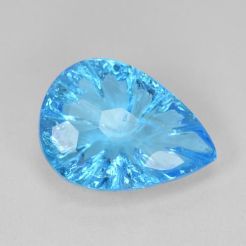 Azul azur intenso Topacio Gema - 7.2ct Pera cóncava corte fantasÃa (ID: 485943)