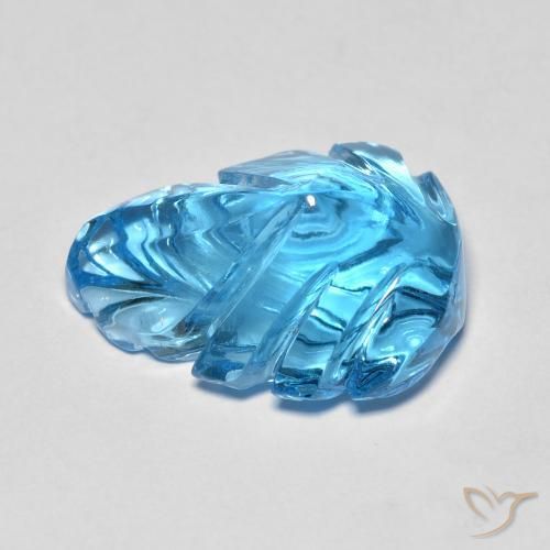 Topaz Gemstone in 17.1 x 12.9 mm Size for Sale, Topaz Stone in Swiss Blue Color