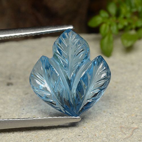 7.93ct Natural Swiss Blue Topaz, Flower Cut, Transparent