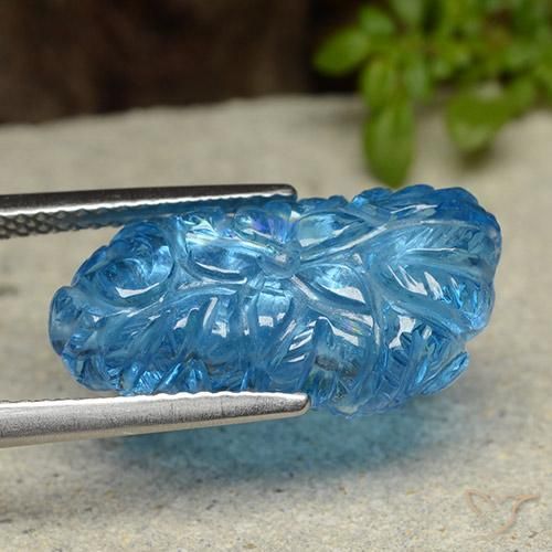 Topaz Gemstone in 18.9 x 9.9 mm Size for Sale, Topaz Stone in Swiss Blue Color