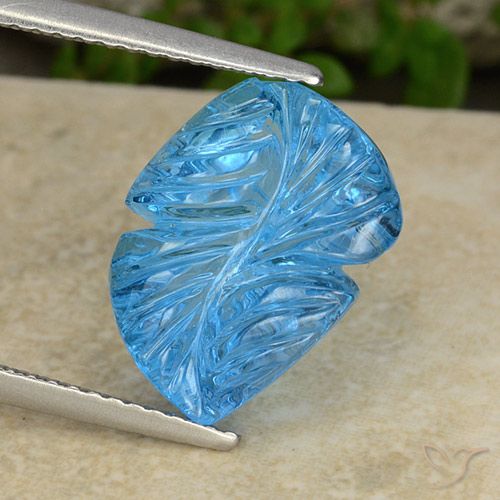 7.38ct Natural Swiss Blue Topaz, Flower Cut, Transparent