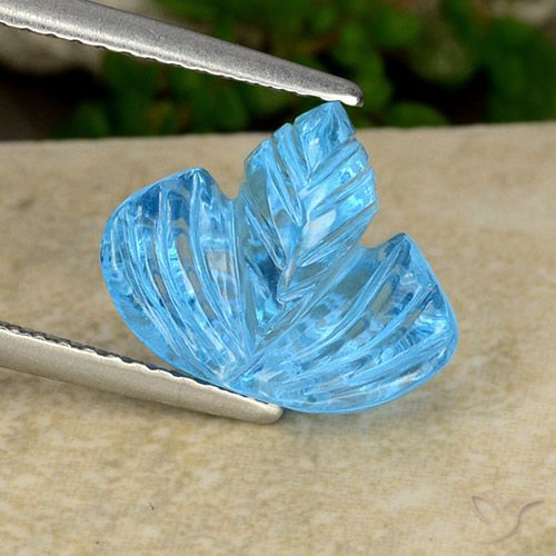 5.65ct Natural Swiss Blue Topaz, Flower Cut, Transparent