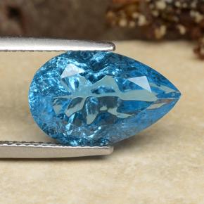 6.9ct Pear Concave Fantasy Cut Swiss Blue Topaz Gem for sale 6.9ct Pear Concave Fantasy Cut Swiss Blue Topaz Gem (ID: 486047)