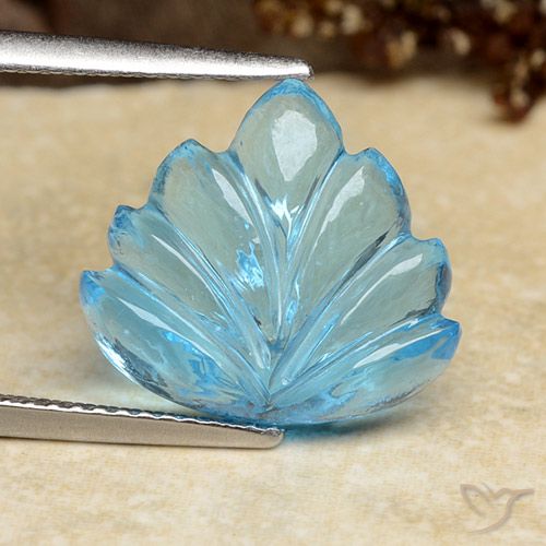 7.81ct Natural Swiss Blue Topaz, Flower Cut, Transparent